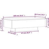 vidaXL Stolić za kavu bijeli 100 x 49 5 x 31 cm od konstruiranog drva | shoptok.hr