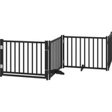 vidaXL Ograda za pse z vrati zložljiva 10 panelov črna 800 cm les | Shoptok.si