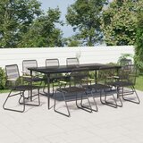 vidaXL 9-dijelni vrtni blagovaonski set od PVC ratana crni | shoptok.hr
