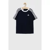 Adidas Otroška bombažna kratka majica G 3S BF mornarsko modra barva