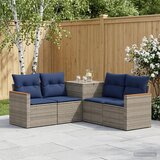  Set sofe 5 kom. Siva i tamnoplava Poli Rattan i čelik | shoptok.hr