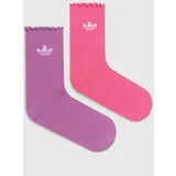 Adidas Otroške nogavice 2-pack ženske, roza barva, IX7650