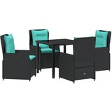 vidaXL Vrtni set za objed 5 pcs Crna Poli ratan | shoptok.hr