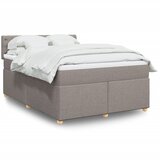 vidaXL Box spring postelja z vzmetnico taupe 140x200 cm blago | Shoptok.si