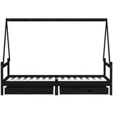  Okvir dječjeg kreveta s ladicama crni 80 x 200 cm od borovine | Eponuda.com