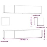  6-dijelni set TV ormarića boja smeđeg hrasta konstruirano drvo | shoptok.hr