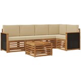  Sekcijska garnitura s jastukom 5 pcs Prirodna | shoptok.hr