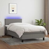  box spring s madracem LED tamnosivi 80 x 200 cm tkanina | shoptok.hr