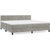  Krevet s oprugama i madracem svjetlosivi 200x200 cm baršunasti | shoptok.hr