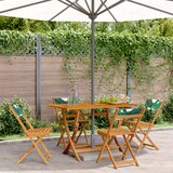 Maison Chic Zložljivi Vrtni Stoli - Stol za vrti 4 kosi zeleno blago in trden les JS2981, (21875956) | Shoptok.si