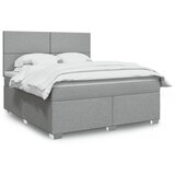 vidaXL Box spring postelja z vzmetnico svetlo siva 180x200 cm blago | Shoptok.si