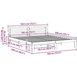  Krevetna konstrukcija Prirodna 180 x 200 cm Čvrsto borovo drvo | shoptok.hr