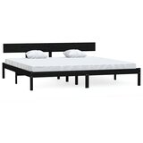 Furnova Posteljni okvir črn iz trdne borovine 180x200 cm, (21942856) | Shoptok.si