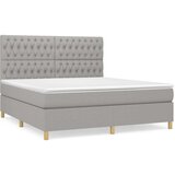  Box spring postelja z vzmetnico svetlo siva 180x200 cm blago, (20846614) | Shoptok.si