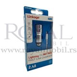  auto punjač linkage metalic LM-03 lightning 2.4A (dual port) srebrni Cene