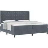 vidaXL Box Spring postelja z vzmetnico temno siva 200x200 cm žamet, (22050979) | Shoptok.si