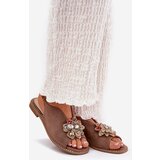 S. BARSKI Ladies Sandals On Flat Heel With Decoration S.Barski KV27-001 Dark Beige | Eponuda.ba