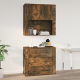  Zidni ormarić dimljenog hrasta 80x33x80 cm konstruirano drvo | shoptok.hr