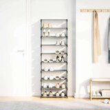 vidaXL stalak za cipele 10 slojeva sivi 54x28x158 cm netkana tkanina | shoptok.hr
