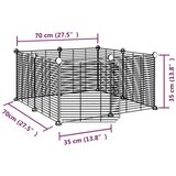  Kavez za ljubimce s 8 panela i vratima crni 35 x 35 cm čelični | shoptok.hr