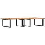  Zidna polica za umivaonik od čelika i masivnog bagremovog drva Smeđa 120 x 60 x 2 cm | Shoptok.si