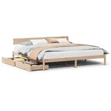Maison Chic Posteljni okvir - Dvoposteljna postelja - Zakonska postelja brez vzmetnice 200x200 cm trdna borovina-J3473, (21759116) | Shoptok.si