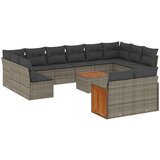 vidaXL 13-dijelni set vrtnih sofa od poliratana s jastucima sivi | shoptok.hr