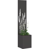 vidaXL Vrtni Sadič s Dekorativnom Pločom Crna 32 x 140 cm | shoptok.hr