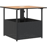  Vrtni stol s rupom za suncobran crni 55x55x46,5 cm poliratan | Eponuda.com