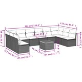  11-dijelni set vrtnih sofa od poliratana s jastucima bež | shoptok.hr