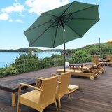 Outsunny Vrtni dežnik Ø2,95 m z ročico in nagibom ter odstranljivim drogom, iz kovine in poliestra, zelene barve, (20744530) | Shoptok.si