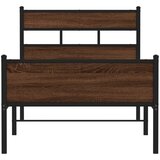  Okvir kreveta bez madraca smeđa boja hrasta 75x190 cm drveni | shoptok.hr