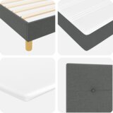 vidaXL Box Spring postelja z blazino temno siva 180x200 cm tkanina | Shoptok.si