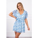 Kesi Floral dress with waist tie blue | Shoptok.si