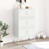 vidaXL Komoda bela 68,5x38,5x123,5 cm jeklo | Shoptok.si