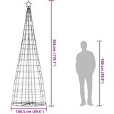 vidaXL Osvetljena novoletna jelka stožec 550 LED hladno bela 304 cm | Shoptok.si