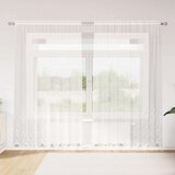 vidaXL Zavjese sa zavjesama Cvjetni Bijelo 200 x 200 cm Poliester | shoptok.hr