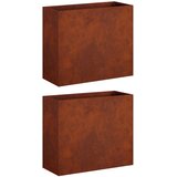  Vrtna saksija 2 kom. Rđa 50 x 20 x 40 cm Otporni čelik | shoptok.hr