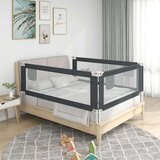 vidaXL Sigurnosna ograda za dječji krevet tamnosiva 190x25 cm tkanina | shoptok.hr