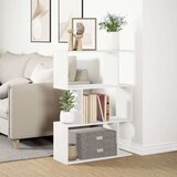 vidaXL Pregrada / regal za knjige 3 razina bijeli 70x24x97 cm drveni | shoptok.hr