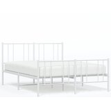  Metalni okvir kreveta uzglavlje i podnožje bijeli 140 x 190 cm | shoptok.hr