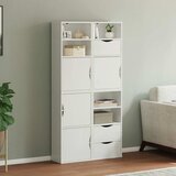 vidaXL Stranska omarica 4 kosi "ODDA" bela 40x24x79 cm trdna borovina | Shoptok.si