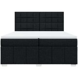 vidaXL Box spring postelja z vzmetnico črn 200x200 cm blago | Shoptok.si