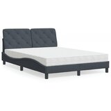  The Living Store Postelja z vzmetnico temno siva 140x200 cm žamet - Postelja, (21489899) | Shoptok.si