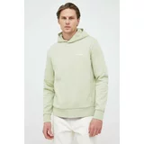 Calvin Klein Dukserica za muškarce, boja: zelena, s kapuljačom, glatka