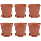  Saksije za biljke 6 pcs Crvena cigla Ø 17 x 14 cm Plastika | shoptok.hr