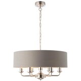  Endon 94373 - Luster na lancu HIGHCLERE 6xE14/40W/230V siva/sjajni hrom | Eponuda.com