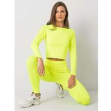 Fashion Hunters Fluo žuti ženski sportski set Cene