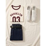 Sinsay Pamučna majica s izvezenim tekstom Brooklyn | shoptok.hr