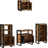 vidaXL Komplet pohištva za kopalnico 4 pcs Trden recikliran les | Shoptok.si